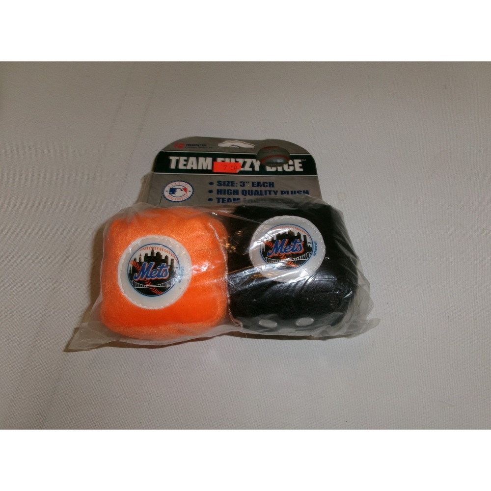NEW YORK METS   FUZZY DICE CAR AUTOMOBILE VINTAGE DEADSTOCK H3